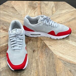 Nike Men's Air Max One Sneakers in Gray and Red